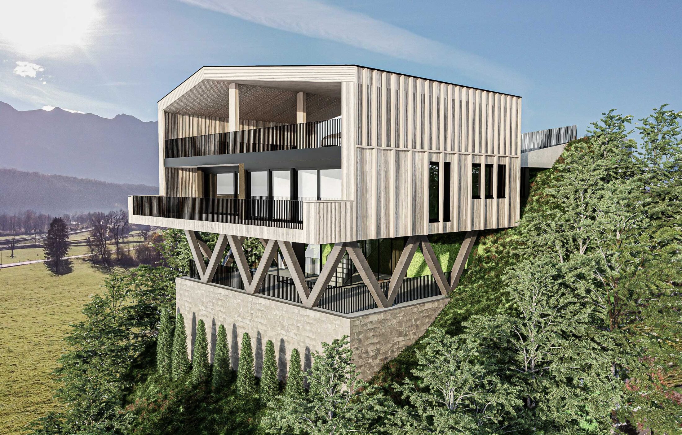 Visualisierung eines Mehrfamilienhauses in Alpnachstad, Obwalden