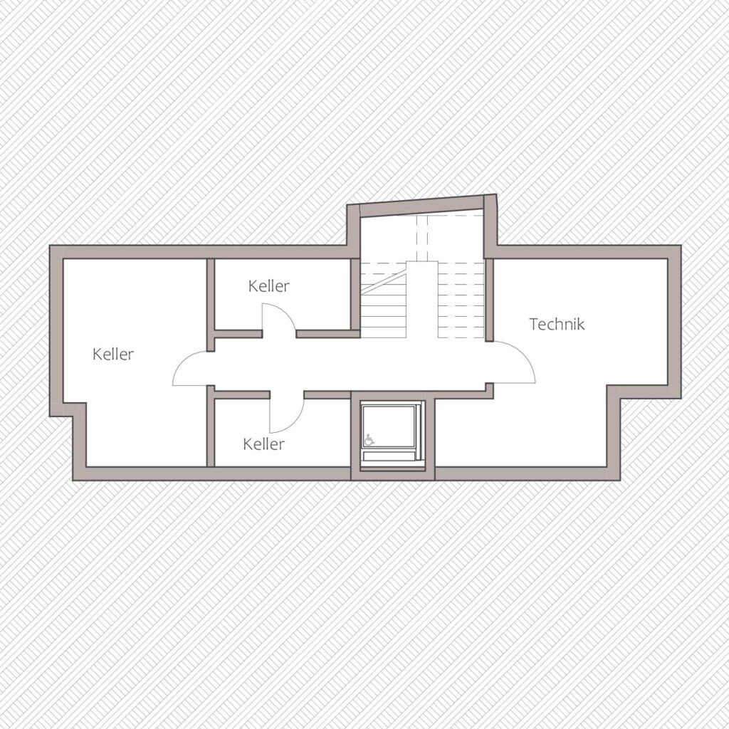 Einfacher Grundriss eines Mehrfamilienhauses mit 3 Wohnungen in Sarnen, Obwalden