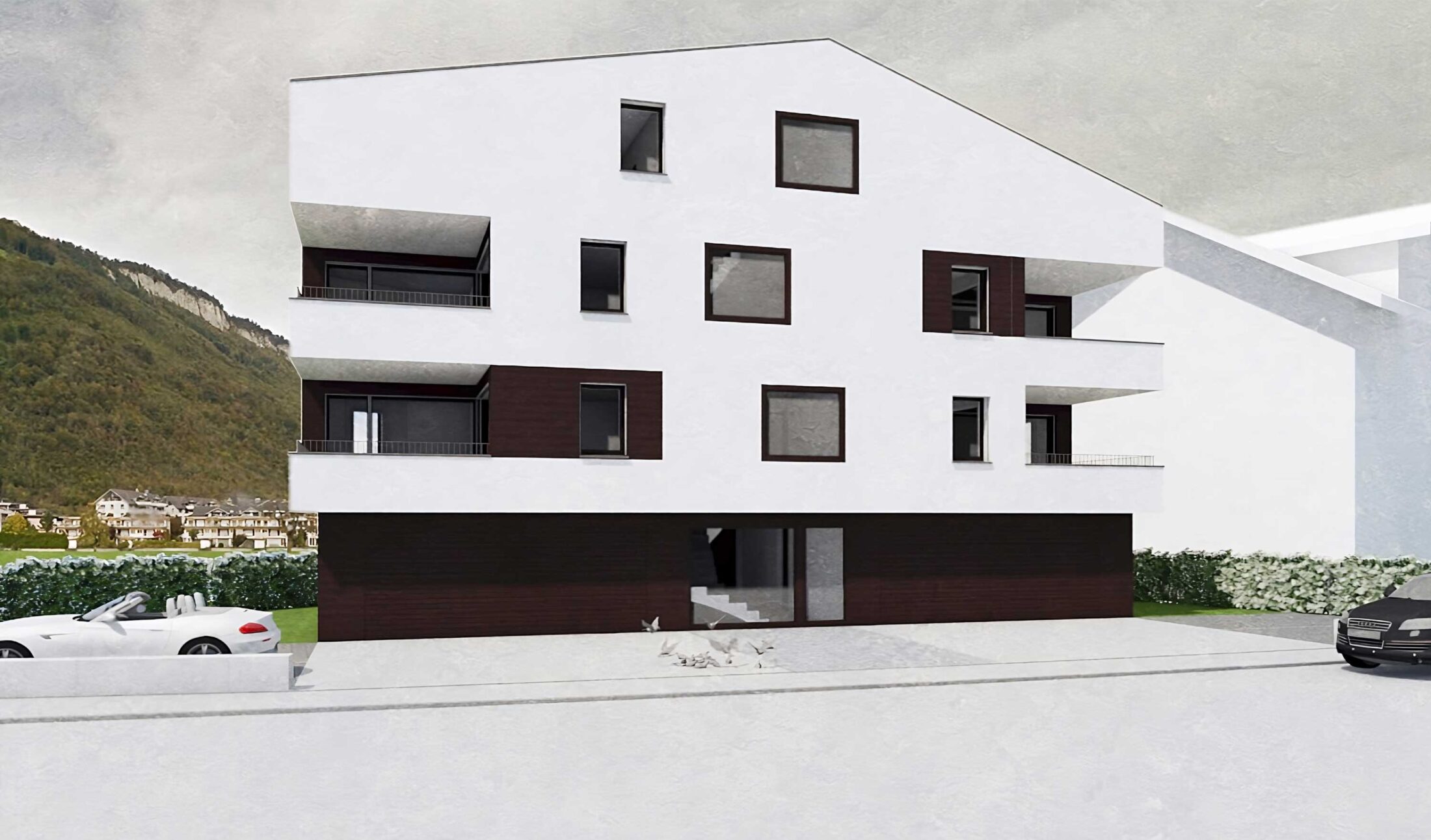 Visualisierung eines Mehrfamilienhauses mit 9 Wohnungen in Stans, Nidwalden