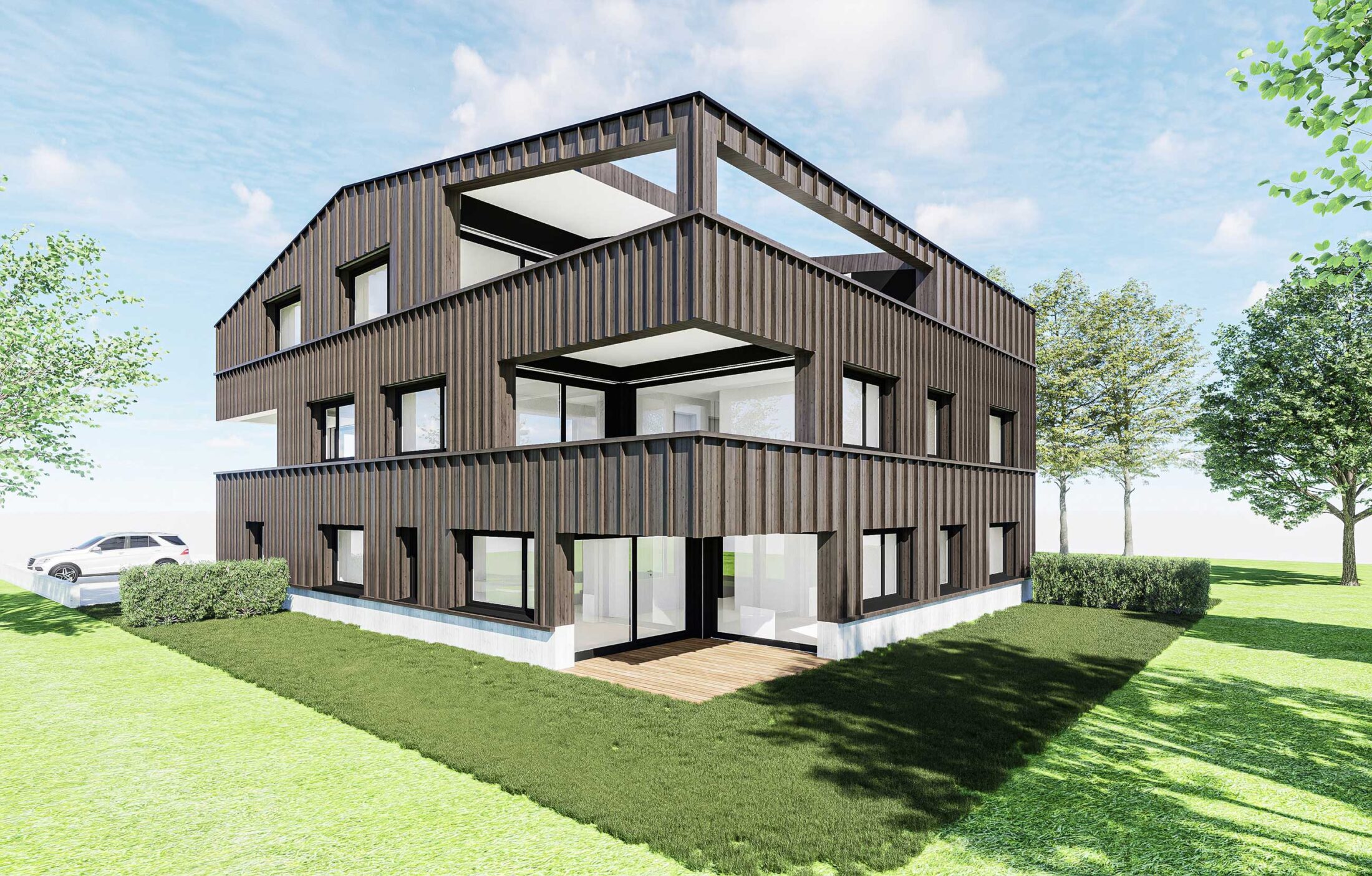 Visualisierung eines Mehrfamilienhauses in Wolfenschiessen, Nidwalden