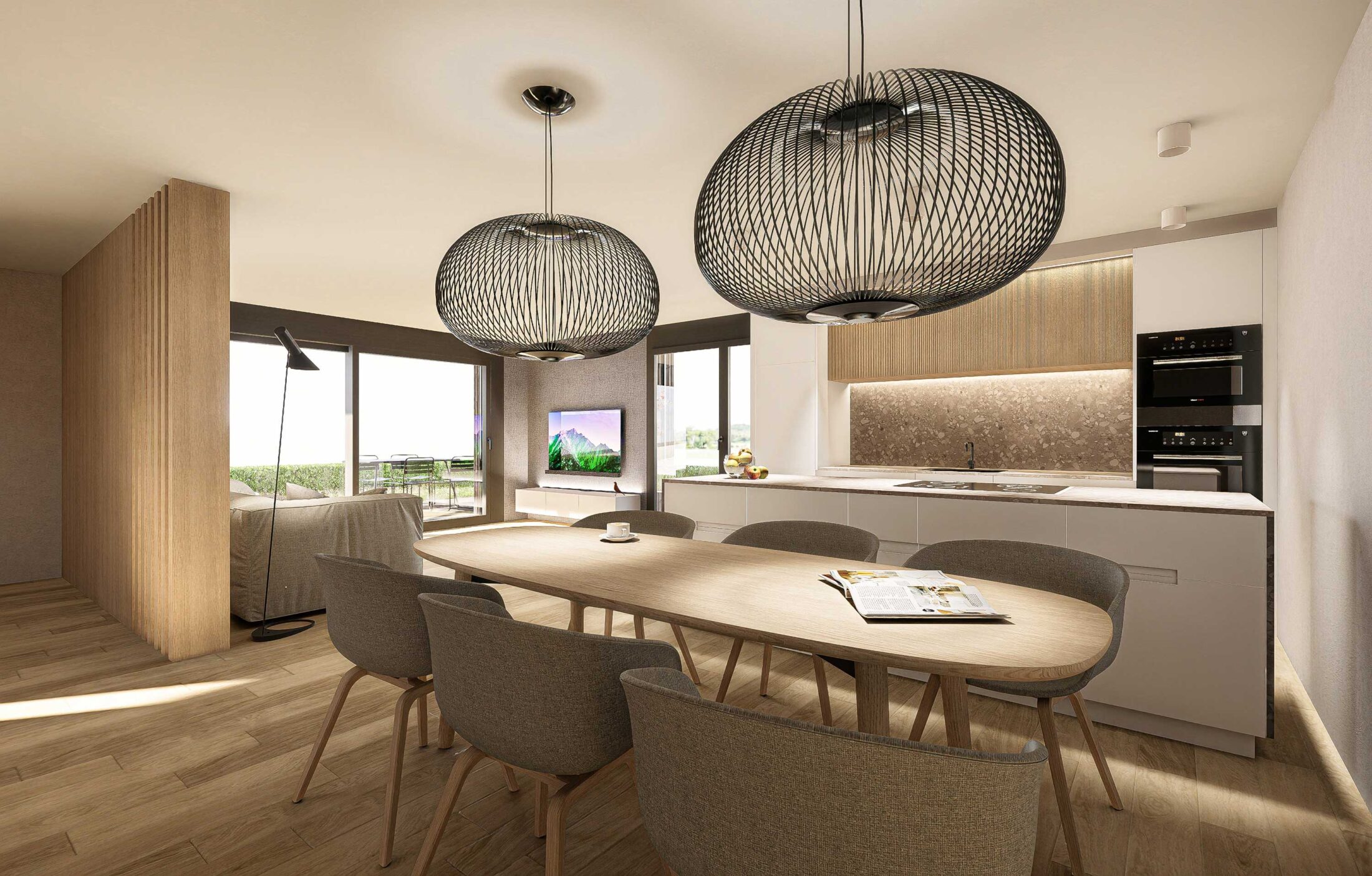 Küche und Essbereich eines Einfamilienhauses in Wolfenschiessen, Nidwalden